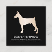 Gold Doberman Dog Walker Trainer Puppy zittende Vierkante Visitekaartje (Voorkant)
