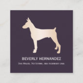 Gold Doberman Dog Walker Trainer Puppy zittende Vierkante Visitekaartje (Voorkant)