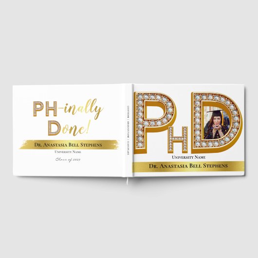 Gold Doctorate PhD Afstuderen Ceremony Party Photo Gastenboek (Volledig)