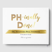 Gold Doctorate PhD Afstuderen Ceremony Party Photo Gastenboek (Achterkant)