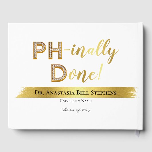 Gold Doctorate PhD Afstuderen Ceremony Party Photo Gastenboek (Achterkant)