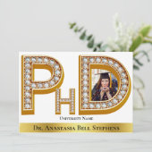 Gold Doctorate PhD Afstuderen Ceremony Party Photo Kaart (Staand voorkant)