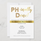 Gold Doctorate PhD Afstuderen Ceremony Party Photo Kaart (Achterkant)