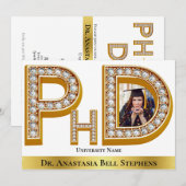 Gold Doctorate PhD Afstuderen Ceremony Party Photo Kaart (Voorkant / Achterkant)