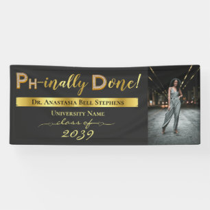 Gold Doctorate PhD Afstuderen Ceremony Party Spandoek
