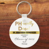 Gold Doctorate PhD Graduation Party Favor Sleutelhanger (Voorkant)