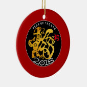 Gold Dog Chinese Lunar New Year Text Back Ornament (Rechts)