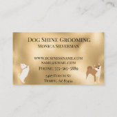 Gold Dog Grooming Glitter Pet Services Visitekaartje (Achterkant)