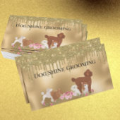 Gold Dog Grooming Glitter Pet Services Visitekaartje
