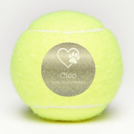Gold Dog Name Tennis Ball 'toss, fetch, repeat' Tennisballen