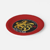 Gold Dog Papercut Chinees nieuwjaar 2018 P Bord (Gekanteld)