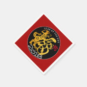 Gold Dog Papercut Chinees nieuwjaar 2018 P Napkin Servetten (Hoek)