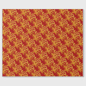 Gold Dog Papercut Chinees nieuwjaar 2018 Wrapping  Cadeaupapier (Vlak)