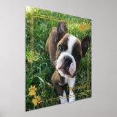 Gold Dog Paw Print Lijst Dog Foto & Name (Laagn)