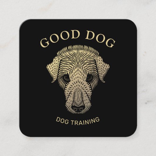 Gold Dog-training Vierkante Visitekaartje (Voorkant)
