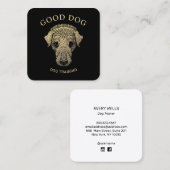Gold Dog-training Vierkante Visitekaartje (Voorkant / Achterkant)