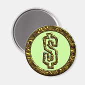 GOLD DOLLAR SIGN MAGNEET (Voorkant / Achterkant)