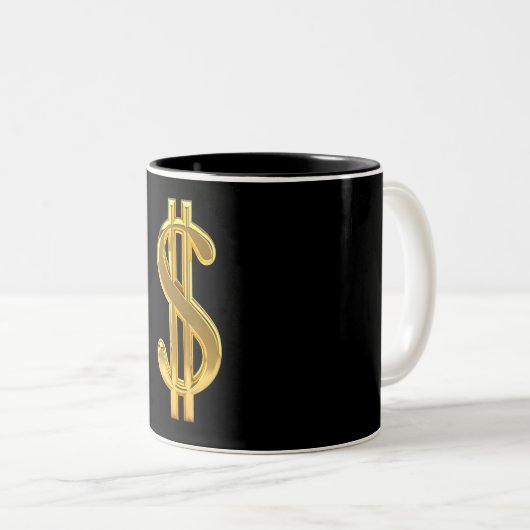 Gold Dollar Sign. Mok (Voorkant rechts)