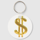 Gold Dollar Sign-Sleutelhanger Sleutelhanger (Voorkant)
