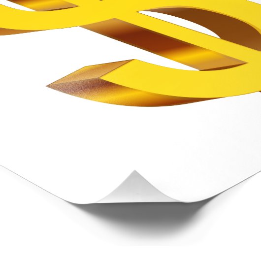 Gold Dollar-symbool Foto Afdruk (Hoek)