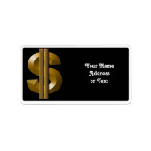 Gold Dollar-teken Etiket (Voorkant)