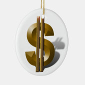 Gold Dollar-teken Keramisch Ornament (Rechts)