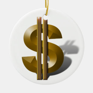 Gold Dollar-teken Keramisch Ornament