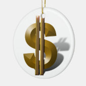 Gold Dollar-teken Keramisch Ornament (Links)
