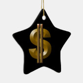 Gold Dollar-teken Keramisch Ornament (Rechts)