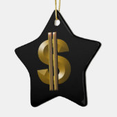 Gold Dollar-teken Keramisch Ornament (Links)