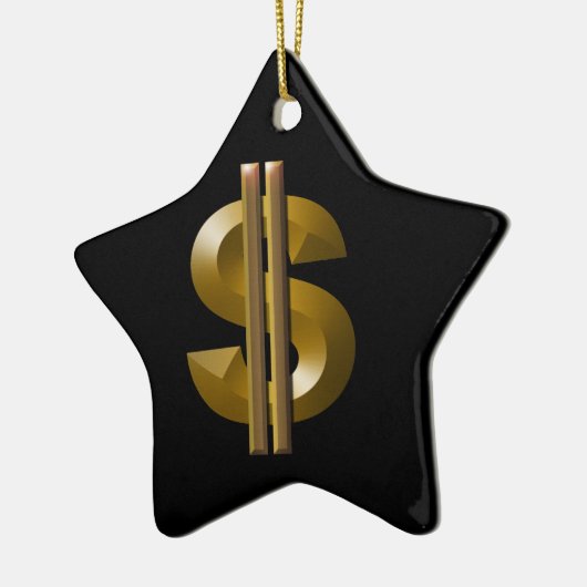 Gold Dollar-teken Keramisch Ornament (Links)