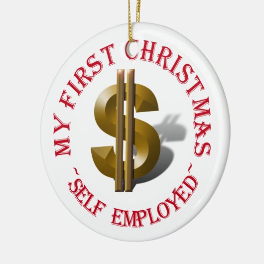 Gold Dollar-teken Keramisch Ornament (Links)