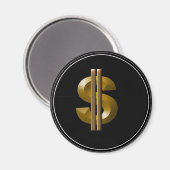 Gold Dollar-teken Magneet (Voorkant / Achterkant)