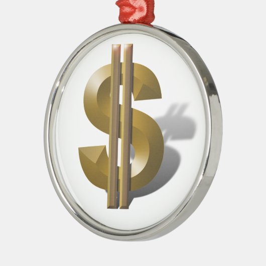 Gold Dollar-teken Metalen Ornament (Links)