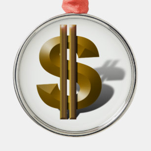 Gold Dollar-teken Metalen Ornament