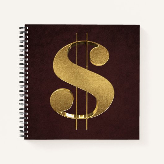 Gold Dollar-teken Notitieboek (Voorkant)