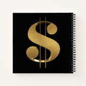 Gold Dollar-teken Notitieboek (Achterkant)