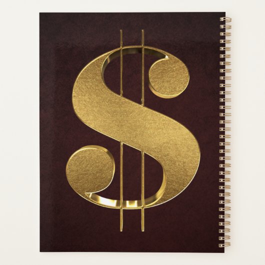 Gold Dollar-teken Planner (Achterkant)