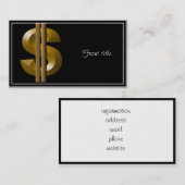 Gold Dollar-teken Visitekaartje (Voorkant / Achterkant)