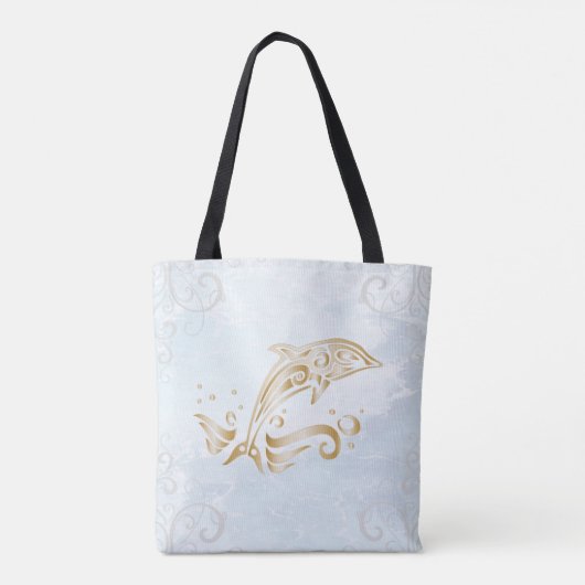 Gold Dolphin - Aangepaste Canvas tas (Achterkant)