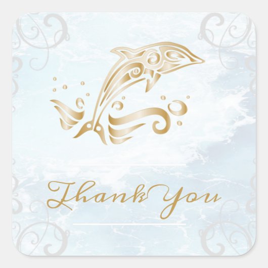 Gold Dolphin Hartelijk dank Stickers (Voorkant)