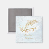 Gold Dolphin Personalized Magnet (Voorkant / Achterkant)
