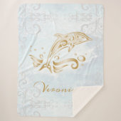 Gold Dolphin - persoonlijke Sherpa Blanket Sherpa Deken (Voorkant)