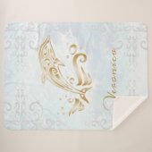Gold Dolphin - persoonlijke Sherpa Blanket Sherpa Deken (Voorkant (horizontaal))