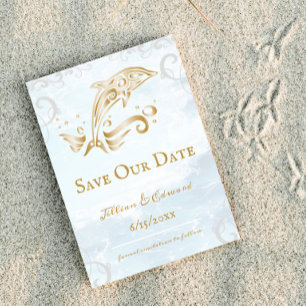 Gold Dolphin Save the Date Notice Aankondiging