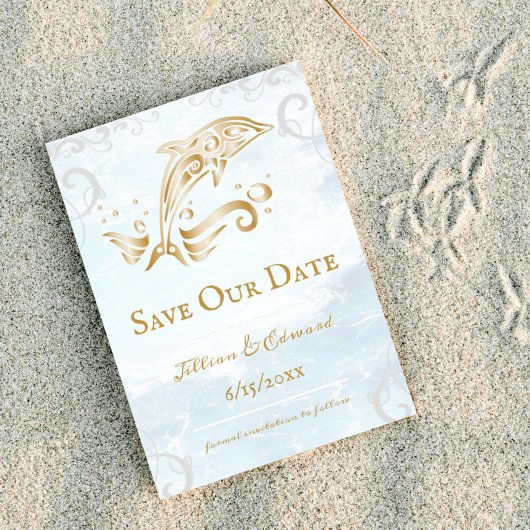 Gold Dolphin Save the Date Notice Aankondiging