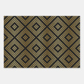 Gold Dot Patronen op dramatische zwarte tonijn Inpakpapier Vel (Voorkant)