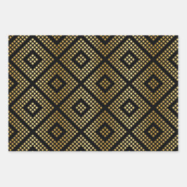 Gold Dot Patronen op dramatische zwarte tonijn Inpakpapier Vel