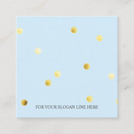 Gold Dot Pattern Baby Blue Square Visitekaartje