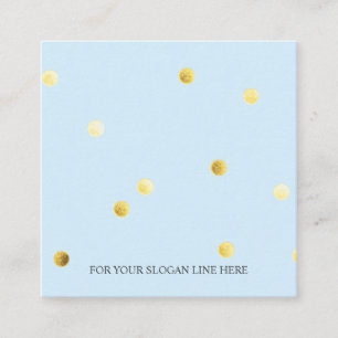 Gold Dot Pattern Baby Blue Square Visitekaartje